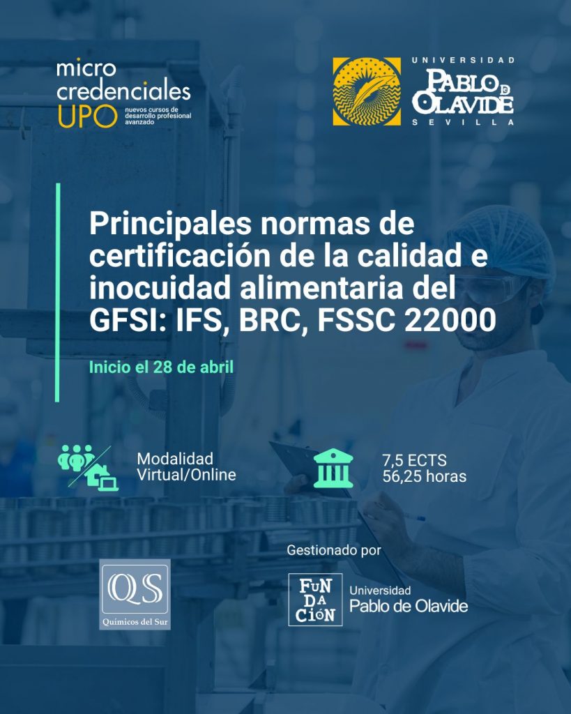 Curso: Principales normas de certificación de la calidad e inocuidad alimentaria del GFSI: IFS, BRC, FSSC 22000